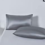 Satin Quilt cover Set Hotel 3 Pieces Quilt cover with Pillowcase, Art Silk Bedding Set-Luxury Soft V1317-SD90-AUSK-3JT-BZ-HUI