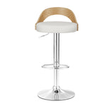 Artiss 2x Bar Stools Adjustable Leather Padded White BA-TW-8093-WHX2