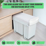 Pull Out Bin Kitchen Double Dual Slide Garbage Rubbish Waste 10L+20L V63-824211