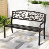 Gardeon Outdoor Bench Seat Garden Steel Outdoor Furniture 3 Seater Park Bronze GB-STEEL-XG220-BZ