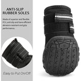 4 Pack Protective Dog Boots, Waterproof Dog Shoes for Medium and Large Dogs Black 1 V1237-ZY-528-234