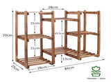 8-Tier Wooden Plant Stand Outdoor Indoor Garden Shelf V178-66770