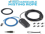Rechargeable Outdoor Misting Rope, Up to 25 FT 6 Mister Nozzles, NO Water Hose or Power Source V1258-DP02-C-936