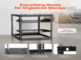 12U Open Frame Network Rack, 585 mm Depth, Wall Mounted or Floor Standing Server Rack, Heavy Duty 4 V952-KFSJJHS12UW2JXGBZ001V0