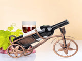 Desk wine rack - Bicycle-shaped wine rack for one bottle - Freestanding table wine rack and bottle V1259-DP01-BO-589
