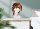 White PE Women Mannequin Head Wig Hat Scarf Display Abstract Long Neck Classic Style V1192-AZ-W-26866