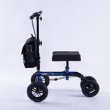 EQUIPMED Knee Scooter Walker, 10 inch Tyres Dual Brakes Bag - Broken Leg Ankle Foot Mobility V219-HELKNSEQS2BA