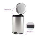 20L Pedal Bin with Stainless Steel and Plastic Construction V196-RB120