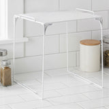 2Pcs White Metal Mesh Locker Organizer Shelf Stackable for School Locker Storage V1192-AZ-W-21223