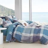 Ardor 250TC Costa Check Cotton Sateen Quilt Cover Set King V442-INT-QUILTCS-250TCCOSTA-BLUE-KI