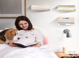 Invisible Floating Bookshelf - Modern White Wall Mount Metal Shelves for Room, Bedroom Bookcase, V1259-DP01-A-3157