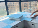10PCS Fluffy Plush Foam Mat, 12x12 Inch Interlocking Carpet Tiles with Border, Soft Non-Slip Foam V1192-AZ-W-17680