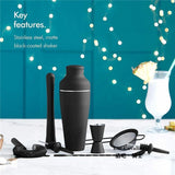 Stainless Steel Cocktail Shaker Set, Matte Black V1237-ZY-506-0076