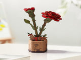 3D Flower Wooden Puzzles Adults-Red Carnation, DIY Wooden Flowers Model Kit Building Set Crafts V1366-AZ2-W-02285
