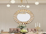 Radiant Sunburst Mirror Elegant Wall Mounted Decor for Your Living Space Size 80x80cm V767-JJ-XM962-L-V1