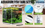 Aquarium Starfire Glass Fish Tank Set Filter Pump 16L V274-AQ-FT16L