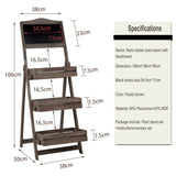 Vintage Wooden Chalkboard Easel 38x50CM with 3 Shelves V178-66756