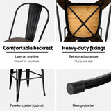 4x Artiss Metal Bar Stools Wooden Seat Retro Counter Stool BA-TW-T5852-BKX4