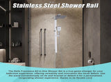 WELS 10" Rain Shower Head Set Square Dual Heads High Pressure with Handheld in Chrome V63-848011
