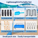 210*170*150CM 4 Poles Beach Tent Shade Canopy with UPF50 Protection Sun Shelter Portable Camping V1107-132-49447-BLU1