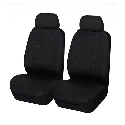 Universal Lavish Front Seat Covers Size 30/35 Black/White Stitching V121-LAVA3519