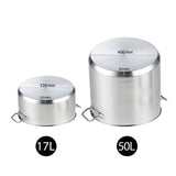 SOGA 17L Wide Stock Pot and 50L Tall Top Grade Thick Stainless Steel Stockpot 18/10 STOCKPOT17L-40CM