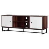 Artiss TV Unit 150cm Storage Shelves Walnut White FUR-U-CT03-TV150-WALWH-AB