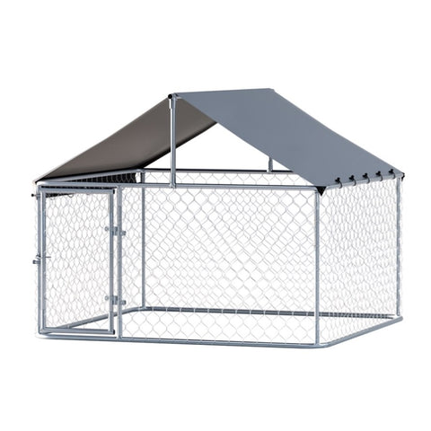 i.Pet Dog Kennel Large House XL Pet Run Cage Puppy Outdoor Enclosure With Roof PET-DOG-CAGE-2X2-AB