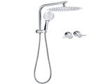 WELS 2in1 Round 12" Shower Head 3 Mode Handheld Gooseneck Arm Diverter Set Drill Free Taps V1233-A703ROHR003M4CKSR112CPF0282A