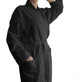Jason 240GSM Waffle Polyester Cotton Kimono Ebony V442-WAM-BATHROBE-240GSMWAFFLE-EBONY-L