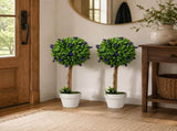 Lambu Artificial Plants Faux Lavender Topiary Set of 2 for Front Door Green UM1292-2PC-AU