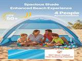 Beach Tent Sun Shelter for 4 Person, UPF 50 Protection, Portable Sun Shade Canopy with Carrying Bag V952-BXSHTZPDBJC4MORNX001V0