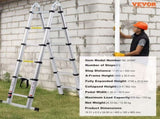 Telescoping Extension Ladder 12.5FT A-Shape w/ Stabilizer Bar for RV V952-AZXSSLTNLSLK7NWR8V0