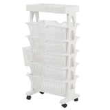 Movable Bookshelf 6 Tier Large Capacity Thickened Multifunctional Rolling Book Rack for Deskside V1294-YM0901-3116230009911