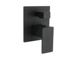Matt Black Square Stainless Steel Shower Mixer 2 Way Bath Set Diverter Watermark V1233-KSQ202B