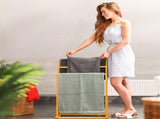 CARLA HOME Bamboo Towel Bar Holder Rack 3-Tier Free Standing for. Towel Racks. Towel Rail V178-36011