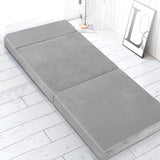 Giselle Bedding Foldable Mattress Folding Foam Bed Mat Light Grey FOAM-MFM-CU01-VEL-LI-GY