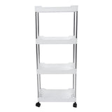 Rolling Cart Widened PP Stainless Steel 4 Tier with Wheels Storage Trolley for Bathroom Toilet V1294-YM0901-3117240164311