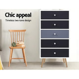 Artiss 5 Chest of Drawers - BONDS White FURNI-E-SCAN-TBOY01-WHBK