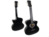 Karrera 38in Cutaway Acoustic Guitar with Carry Bag - Black CC38-BK