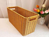 Magazine Wicker Basket, Woven Natural Fibre Magazine Holder, Wine Bottle Storage Basket, For Shelf V1366-AZ2-W-12521