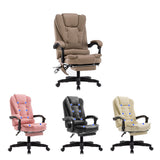 8 Point Massage Chair Executive Office Computer Seat Footrest Recliner Pu Leather Beige V255-806-BEIGE