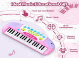 Keezi Kids Piano Keyboard 37 Keys Electronic Musical Instrument Set w/ Stool Microphone KPK-37-PK
