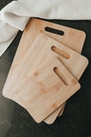 6pcs Bamboo Wood Chopping Board 3-Set Cheese Cutting & Serving Light Wood Tone V915-KC0010X2