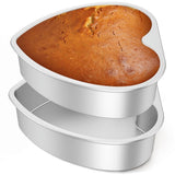 2Pcs Heart Shape Cake Pans, 10-Inch Aluminum Alloy Cake Baking Molds, Cake Tins for Baking, Non V1369-AZ3-W-12784