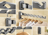 2 Pack Foldable Wall Mounted Drying Rack, Aluminum Clothes Drying Rack for Bathroom Balcony, V1237-ZY-917-321
