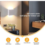 2 Pcs Indoor Wall Light, Bedroom Wall Light 6W 3000K, LED Square Wall Light, White Wall Lamp Used in V1237-ZY-715-085