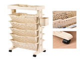 Slim Storage Cart Multi Layer Versatile Dual Sided Slim Rolling Cart Organizer Mobile Shelf for Home V1294-YM0901-3117240227411