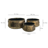 Set 3 Nested Vintage Pots Handles 38x17cm V637-97002POT