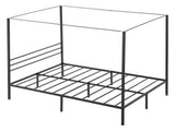 Full Size Canopy Bed Frame, Metal Canopy Bed with Four Posters Design, Heavy Duty Steel Slats V952-HGCJSFGFULLHSXSHO001V0